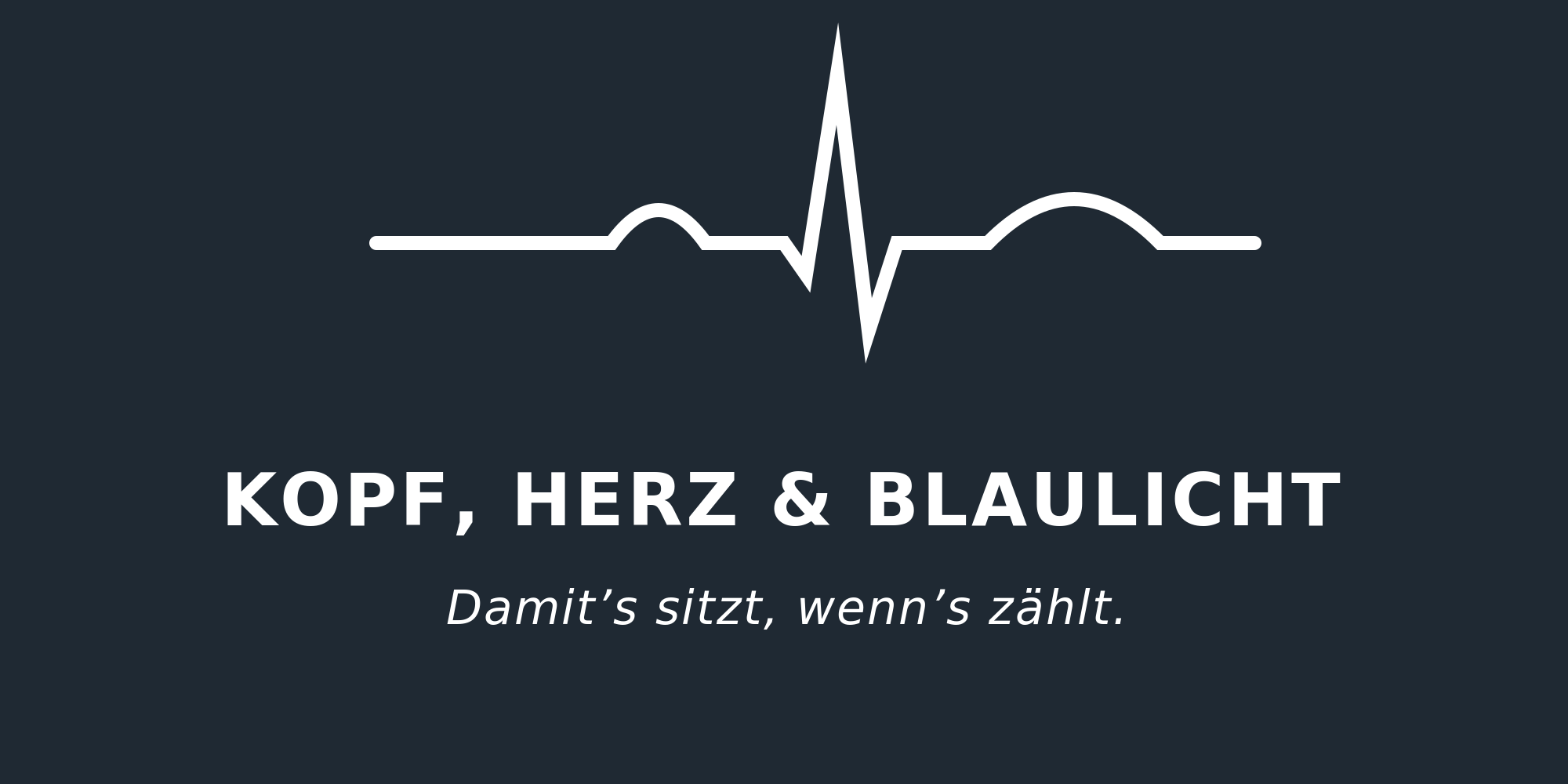 Kopf, Herz & Blaulicht – Logo mit EKG-Linie